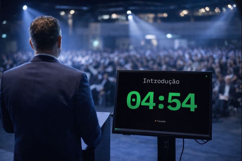 Monitor de confiança no palco para palestrante