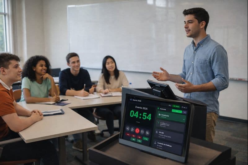 Sala de aula com projetor